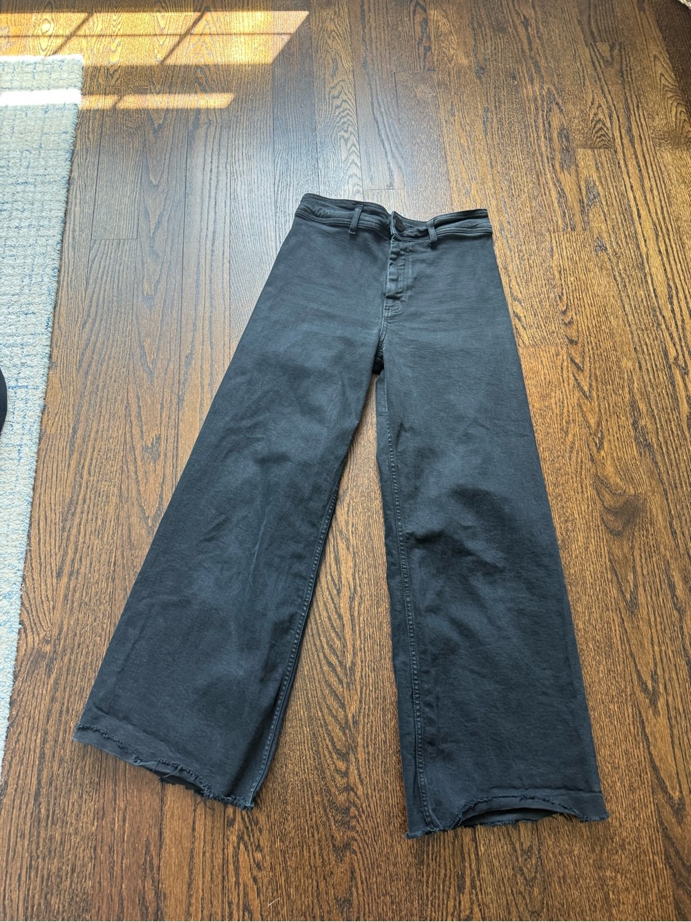 Zara Wide Leg Womens Pants in Black